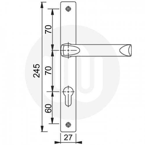 Hoppe Frankfurt Ferco 70mm Door Handle Large Cover (245mm)